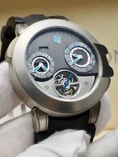Harry Winston Z5 Dual Time Tourbillon 99% LNIB 400/MATTZ45ZC.A $146,000 LIST!