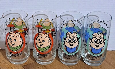 Vintage Alvin & The Chipmunks Tumbler McDonalds Promo Glass '85 Theodore Simon 4