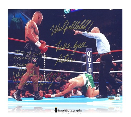 Mike Tyson / Peter McNeeley Dual Signed 16x20 Photo #D/10 Inscribed JSA COA RARE - Afbeelding 1 van 5