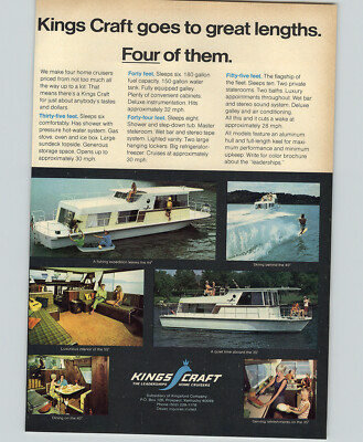 1971 Paper Ad 4 Pg Houseboat Kings Craft Glastron Speed Boat Shoes Jack Purcell