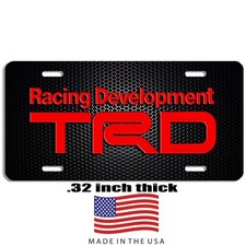 Trd Auto Vehicle Art Aluminum License Plate Car Truck Suv Red Black Bump Tag Trd Auto Vehicle Art Aluminum License Plate Car Truck Suv Red Black Bump Tag