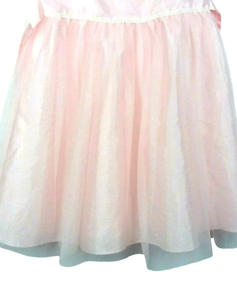 Niñas Vestido Rosa Fiesta Talla 10 Vacaciones Festivo Rosa Brillo Tul Foto 4 de 4