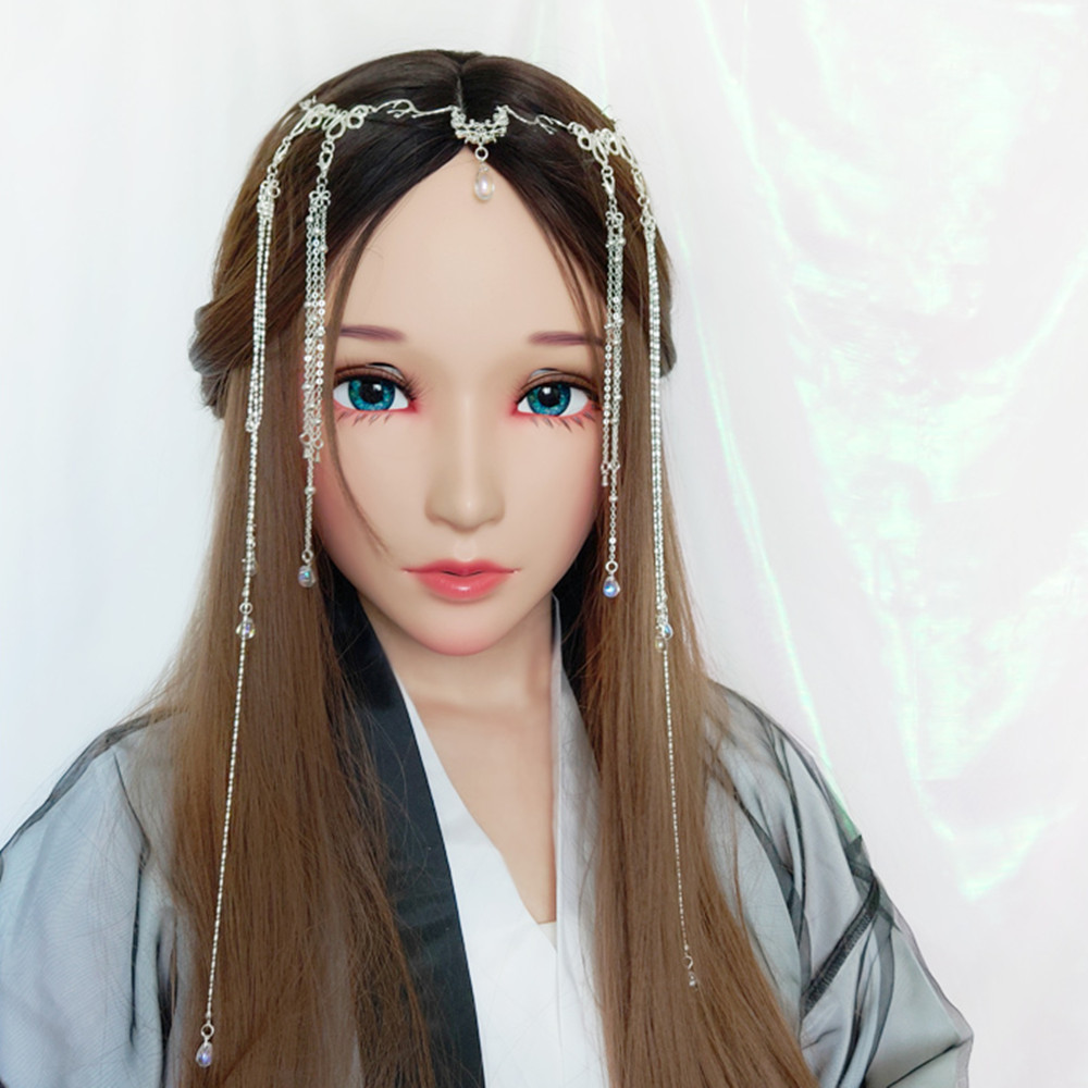 KnowU BJD Half Head Shell Headgear Anime Face With Hair Cosplay Hard Material image 2