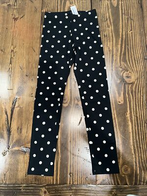 NWT Old Navy Girls Youth Large Polka Dot Leggings - Black/White