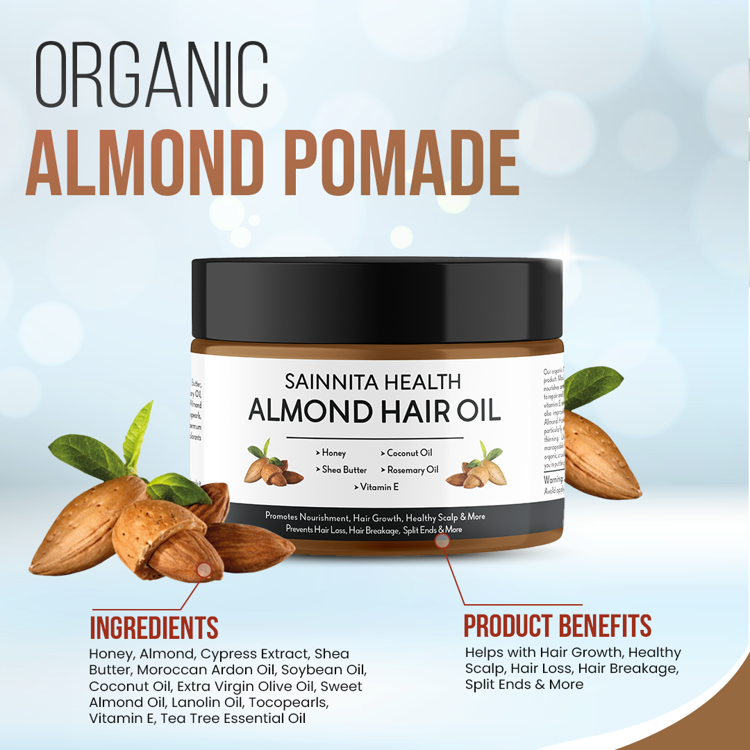 Almond Hair Oil w. Honey Natural Hair growth Pomade 4 oz eBay