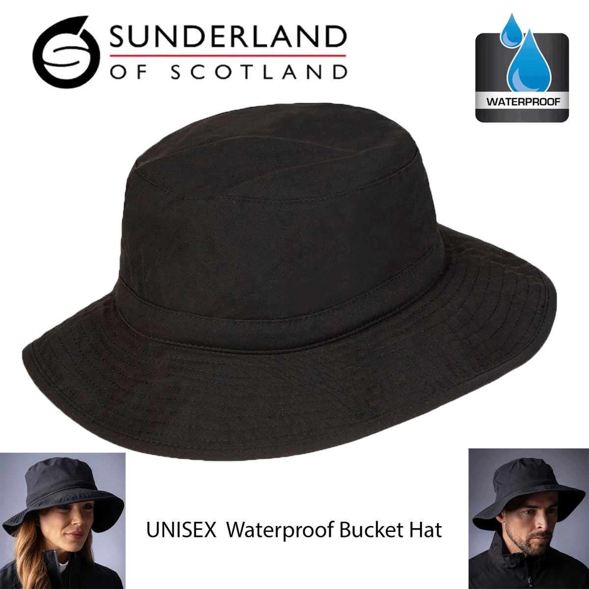 SUNDERLAND OF SCOTLAND WATERPROOF BUCKET HAT NEW MODEL 2025 UK