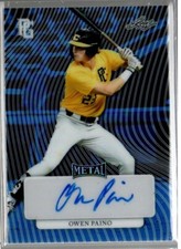 Owen Paino 2023 Leaf Perfect Game Metal Blue Prismatic Auto /9