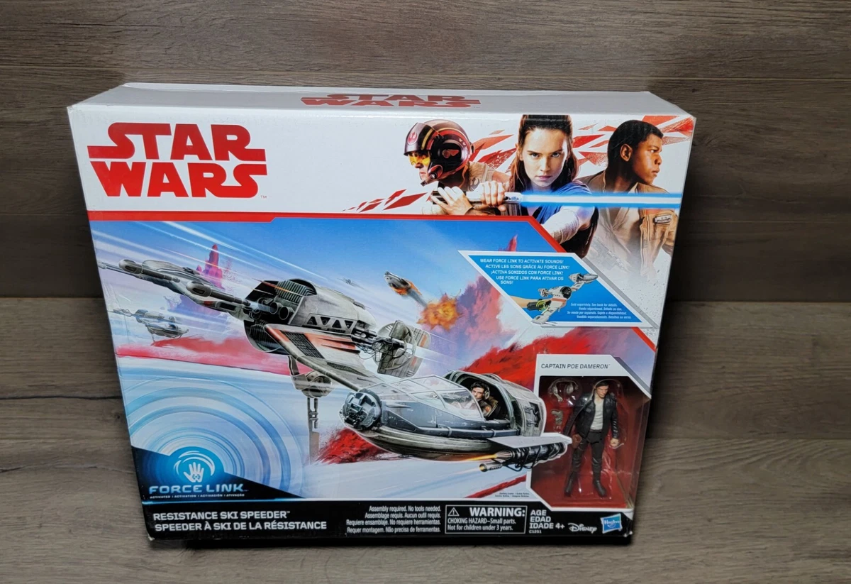 NEW Star Wars Force Link Resistance Ski Speeder and Captain Poe