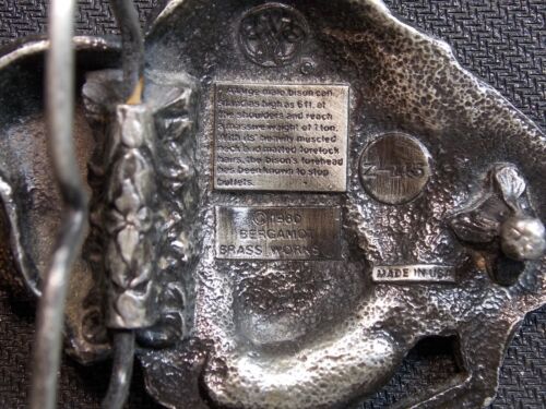 Vintage 1980 Bergamot Brass Works Bison / Buffalo Belt Buckle # Z-145 - Picture 3 of 7