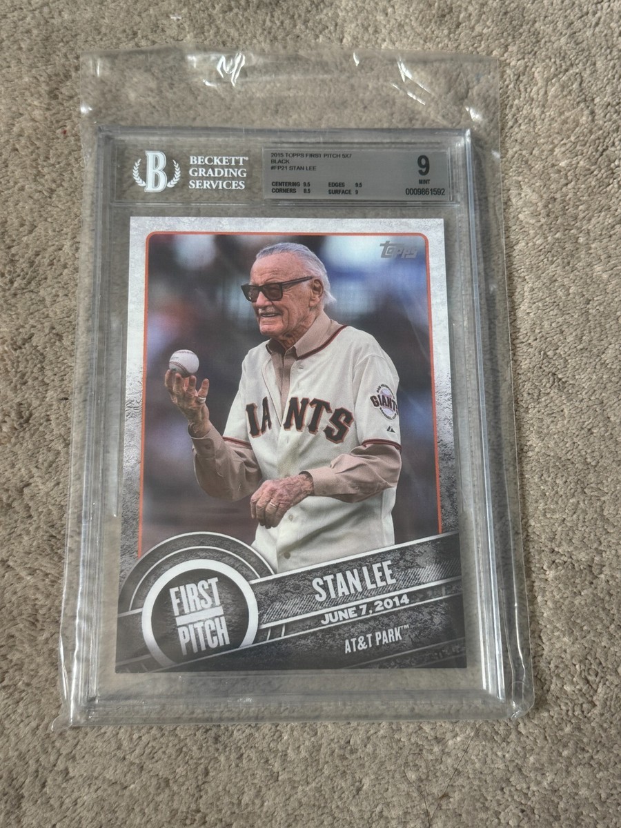 2015 Topps STAN LEE Marvel BASEBALL Giants 1st Pitch 5x7 Card