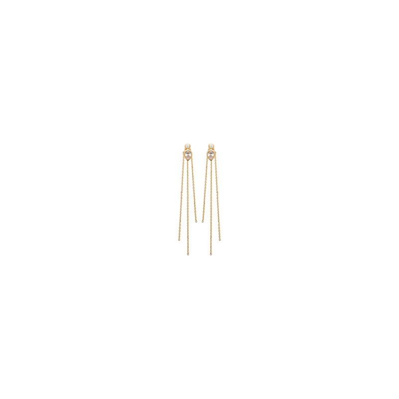 Boucles d'oreilles pendantes Plaqué OR 750/000 pour illuminer vos tenues de soirée