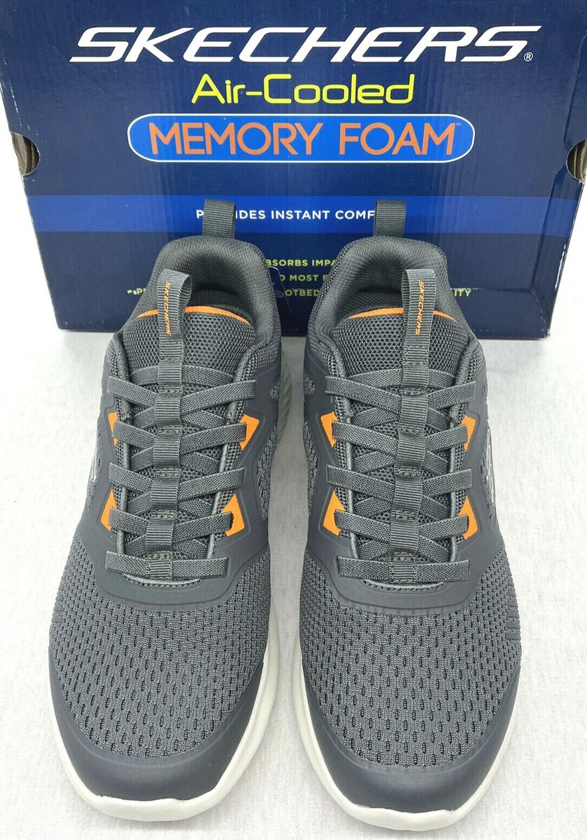 Men New Skechers Air-Cooled Memory Foam Gray Lace-Up Comfort Men New Skechers Air-Cooled Memory Foam Gray Lace-Up Comfort