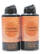 BATH  BODY WORKS CANYON BODY SPRAY FOR MEN 3.7 OZ LOT OF 2 PCS 