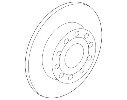 Rotor de freno trasero original Audi 2006-2015 A3 Q3 Base Prestige 5Q0-615-601-G Foto 2 de 3