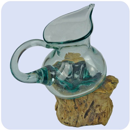 Wurzelholz Glas Vase Glasvase Wurzel Holz Teak Wurzelvase Deko Geschenk Krug - Bild 8 von 11