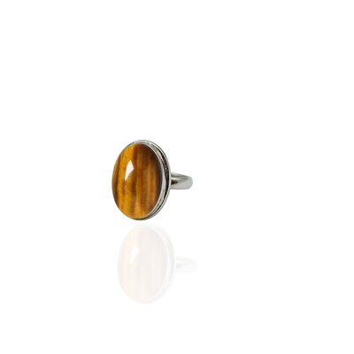 Sterling 925 Silber Ovaler Tigerauge Stein Handgemachter Ring Für Thanksgiving