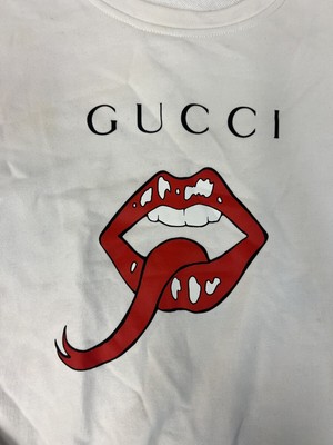 Gucci Mouth Lip And Logo Print Crewneck Size XL Used | eBay
