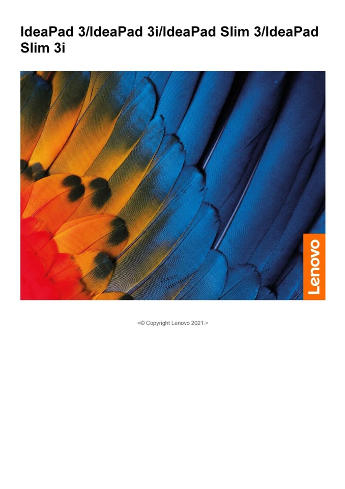 LENOVO IDEA PAD 3 3i SLIM FULL COLOUR INSTRUCTION MANUAL USER GUIDE FREE POST - Image 1 of 1