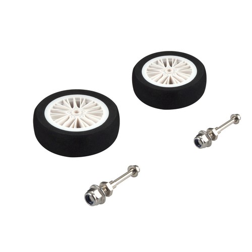 1Pair 80/100/115/130mm PU Wheel Tire with 2 Shafts for RC Airplane Models - Picture 2 of 16