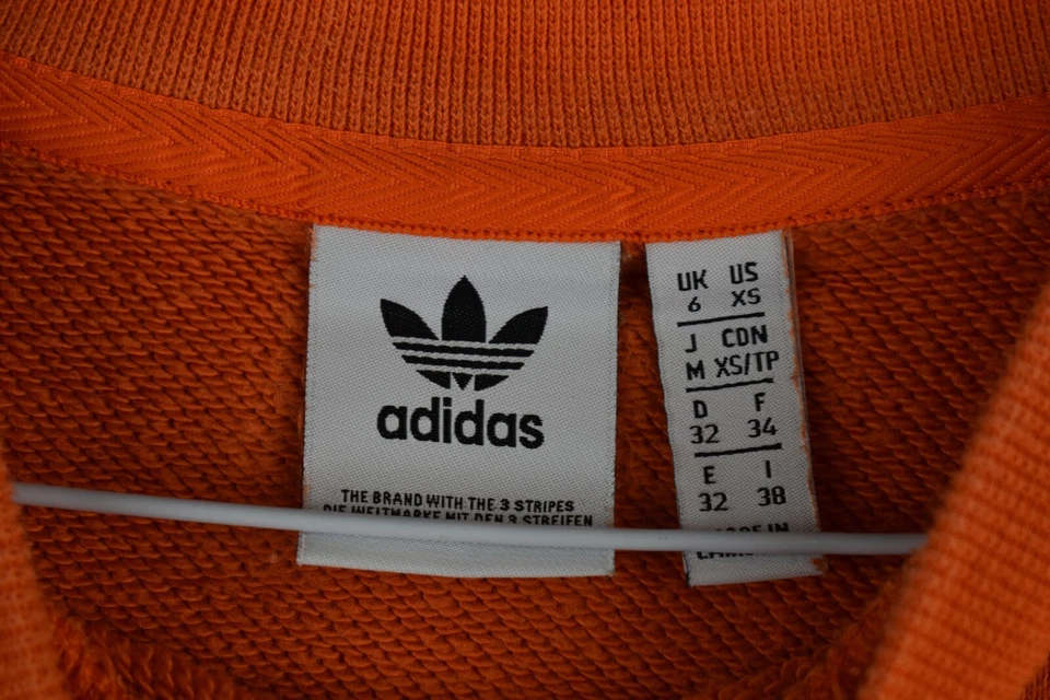 ADIDAS Orange Sweatshirt size Uk 6 Womens Crewneck Pullover Jumper Casual - Image 4 of 4