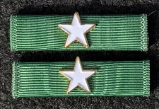 Texas Adjutant General's Individual Award-Moiré Ribbon-Glued Stars- Set of 2-
