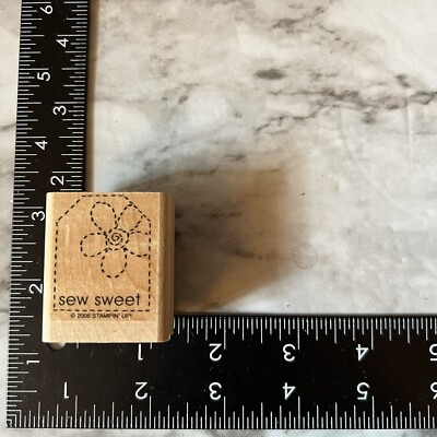 Rubber Stamp Stampin Up! SEW SWEET SO SWEET Cute Flower Tag Stitches