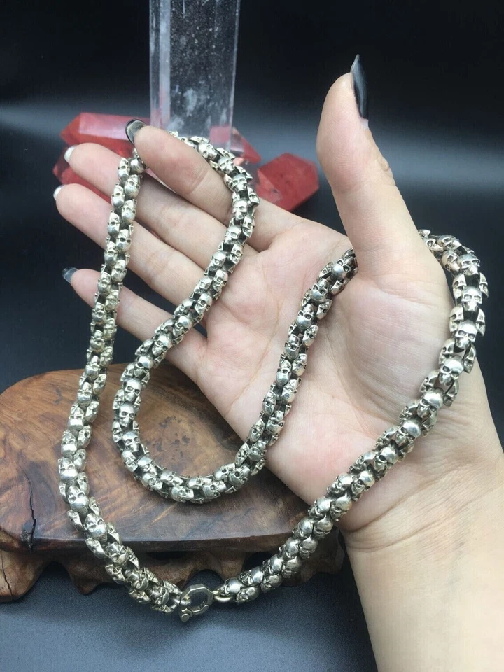 Raro Collar Miao Chino Miao Plata Tibetana Hecho a Mano Joyería Foto 3 de 4