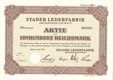 Stader Lederfabrik Aktiengesellschaft - Akcje powyżej 100 RM - Stade, w lipcu 1942
