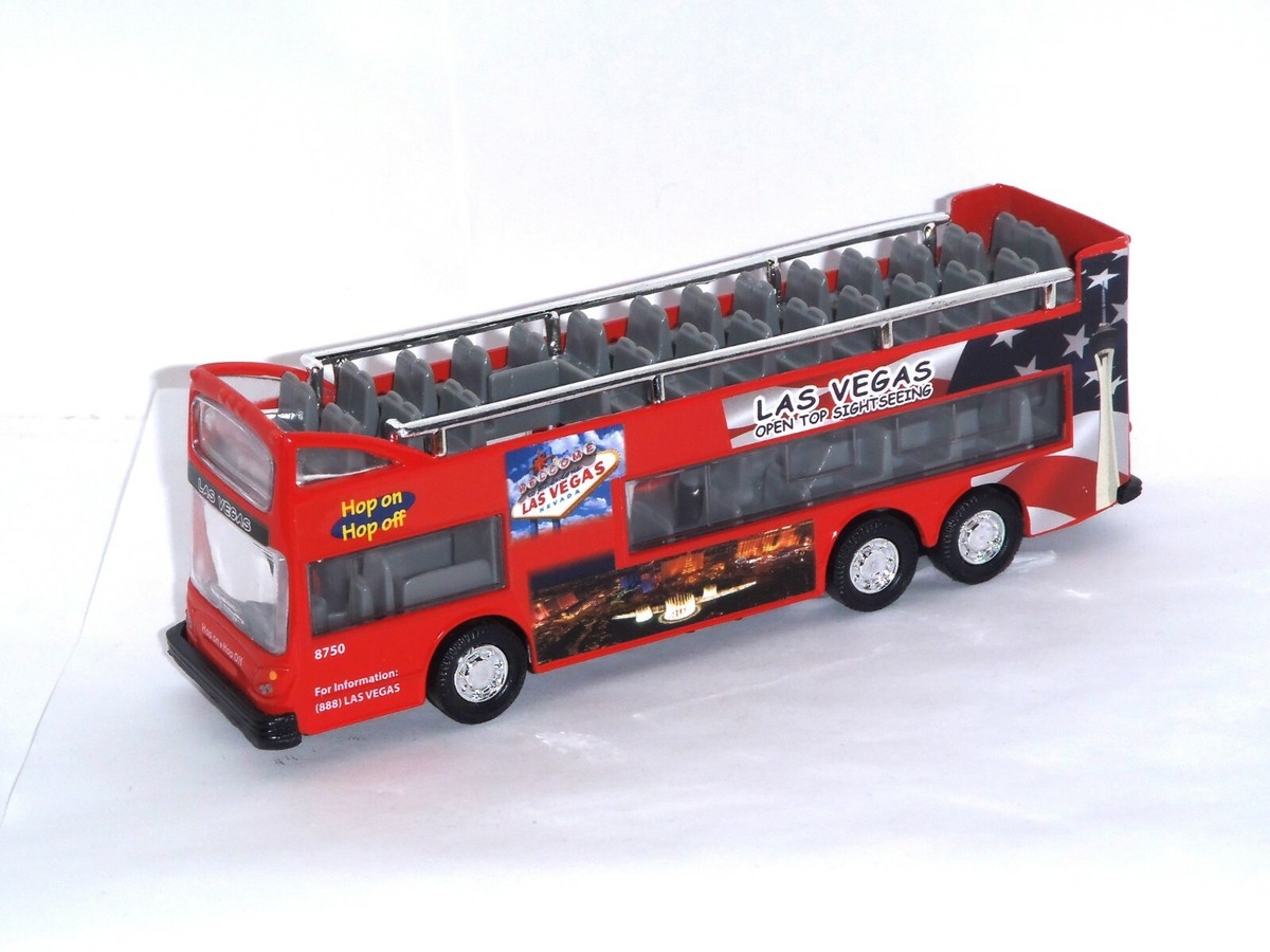 Las Vegas Sightseeing Diecast Metal Double Decker Bus w/ Pullback