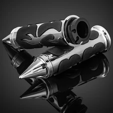 For Harley Honda Yamaha Suzuki 1" Motorcycle Handle Bar Hand Grips W/ Throttle