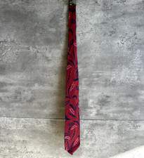 Vintage Red White Black Handmade Italian Silk Neck Tie
