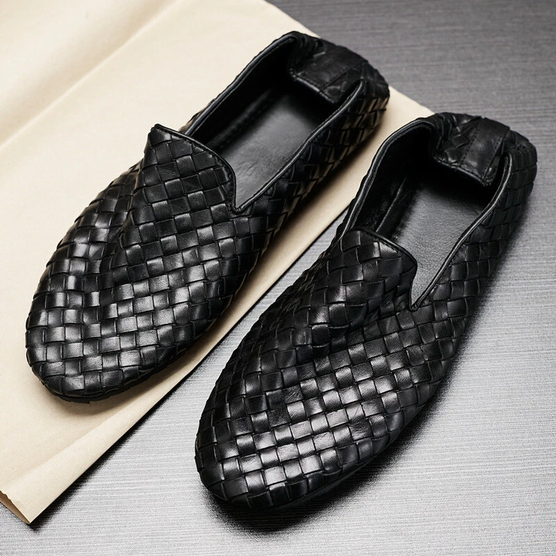 Bottega Veneta Woven shoes Men's slip-on leather shoes | eBay