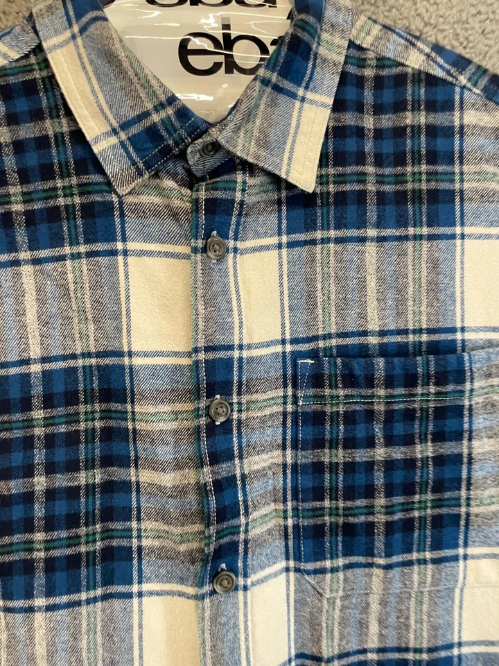 Camisa de Vestir Eddie Bauer Para Hombre XL Gris A Cuadros Abotonada Informal Foto 2 de 4