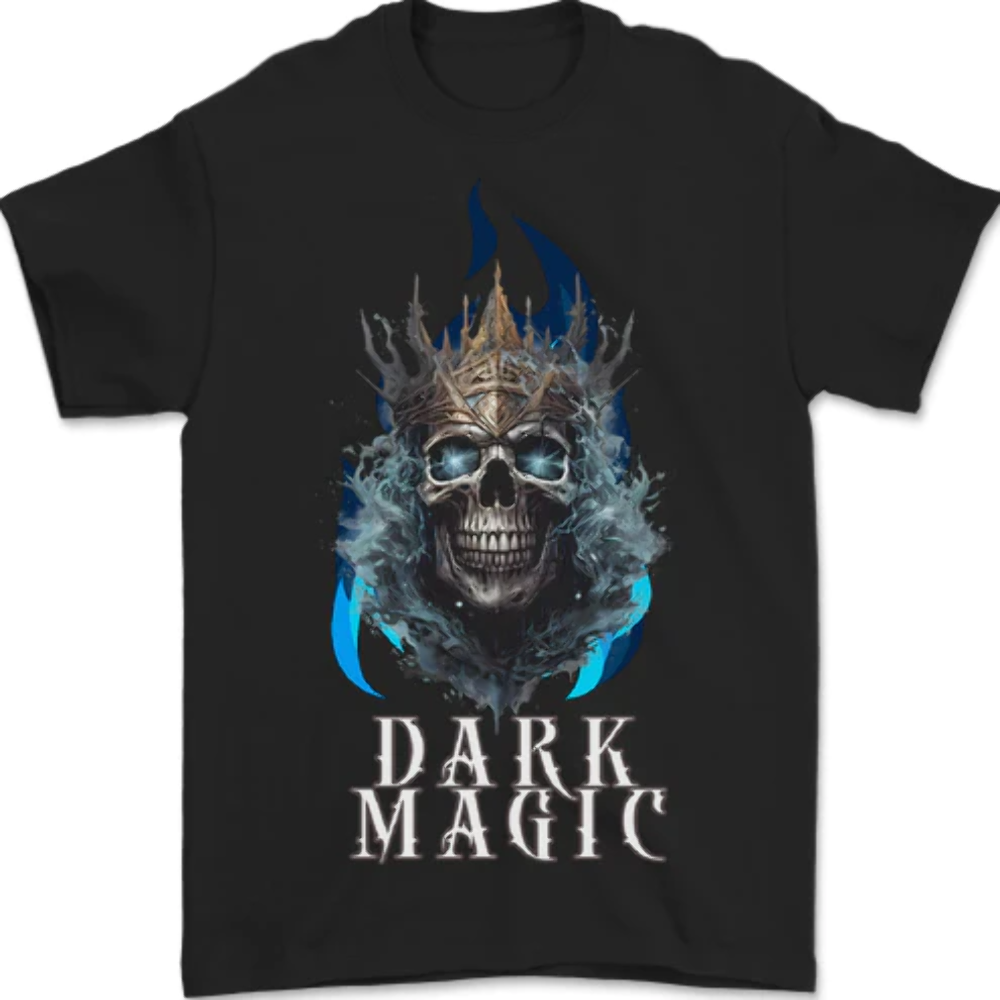 Dark Magic Skull King Mens T-Shirt 100% Cotton