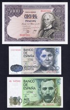 Spain. Juan Carlos I. 11 different banknotes. High grade.