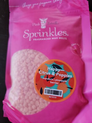 PINK ZEBRA WAX SPRINKLES IN FACTORY SEALED BAG 3.75OZ NEW! Happy -- Citrus & Pop