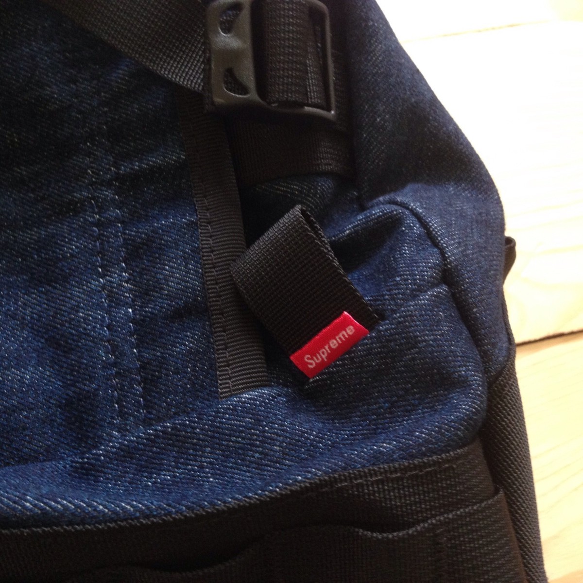 SUPREME x THE NORTH FACE DENIM BASECAMP DUFFLE BAG BLUE BOX LOGO