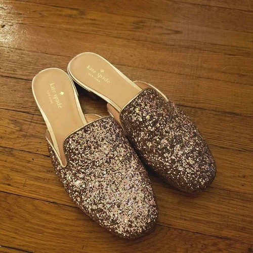 Kate Spade Gowan Rose gold Glitter Mules size 8.5 | eBay