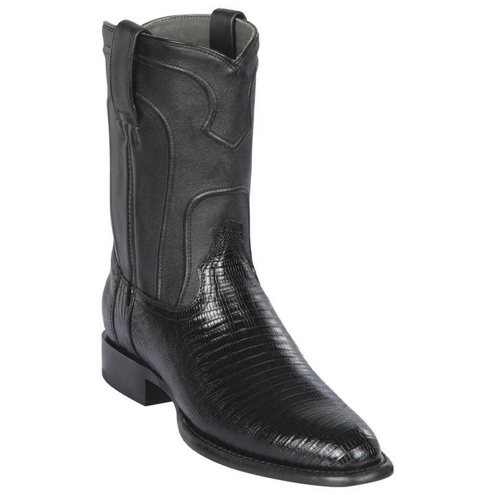 Los Altos w/ZIPPER BLACK Teju Lizard Roper WESTERN Boot  display picture 1