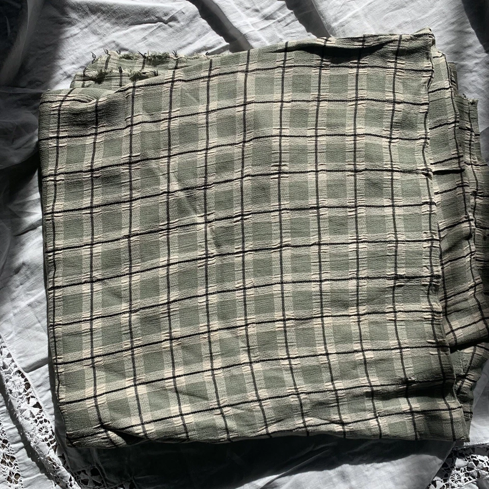 "Tela especial a cuadros de rayón textural vintage años 80 90 120x54""" Foto 3 de 4