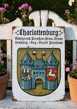 Berlin Charlottenburg Brandenburg Wappen Schild Vintage Retro Schild Alu Druck