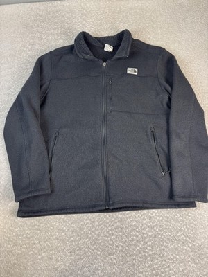 The North Face Fleece Jacket Mens 2XL Black Sherpa Lined Full Zip Pockets