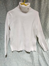 Lauren Ralph Lauren Women's 2x White Long Sleeve Ribbed Turtleneck Sweater