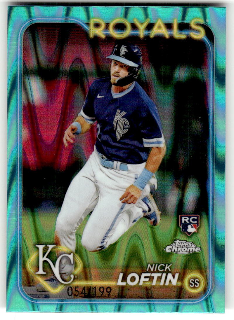 2024 Topps Chrome Nick Loftin Aqua Raywave Refractors #/199 Rookie #183
