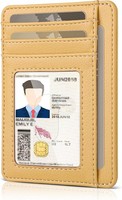 Mini Portemonnaie Damen Pu Leder Schlankes Kartenetui Rfid-Schutz Gelb Mit
