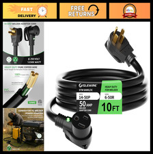 10FT 6 AWG Welder Extension Cord, 50 Amp 250V Adapter, Heavy Duty 4-Prong to 3-P