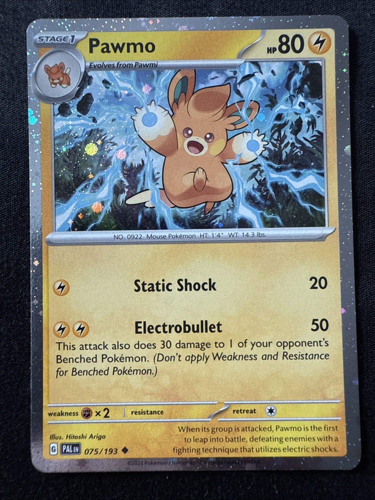 Pokemon Pawmo #075/193 Cosmos Holo Paldea Evolved English NM