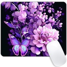 Purple Flowers Mouse pad Customized Mousepad Non-Slip Rubber Base Mouse Pads ...