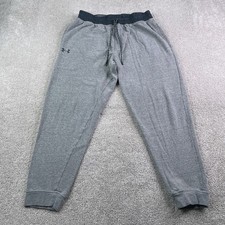 Under Armour Pants Mens Large Grey Rival Fleece Joggers Sweatpants Drawstring