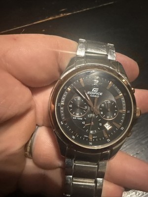 Casio Edifice Chronograph Black Ion Plated Men s Watch  Date Bracelet